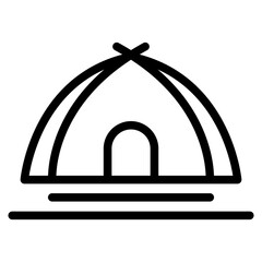 Camping tent at outdoor camp or tipi / teepee icon for apps and websites