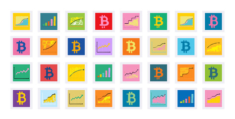 Bitcoin fluctuating growth trading graph concept