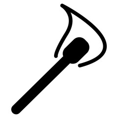 Burning match icon. Burning matchstick. Vector.