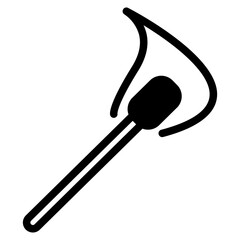 Burning match icon. Burning matchstick. Vector.