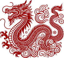 chinese dragon on white