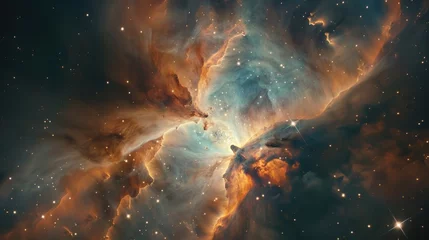 Papier Peint photo Univers A space telescope capturing the birth of new stars in a nebula