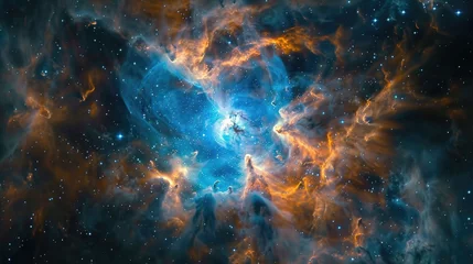 Foto auf Acrylglas Antireflex A space telescope capturing the birth of new stars in a nebula © Thanawat_Suesoypan