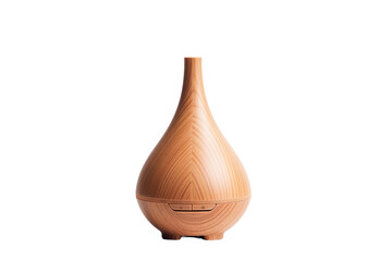 Wooden Diffuser on White Surface. A wooden diffuser is placed on top of a white surface, emitting a subtle aroma into the air. The diffuser is rectangular with a sleek design.