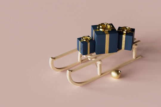 sleigh with christmas presents