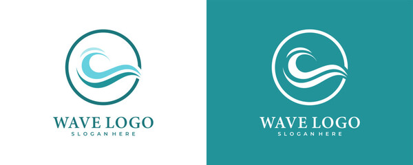 Waves vector design. Water wave icon logo