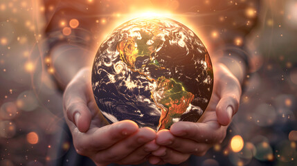 Fototapeta premium Heart of protecting the Earth