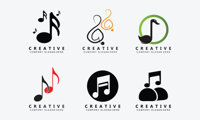 Music note Logo Design, Song Tone Illustration Vector and SVG