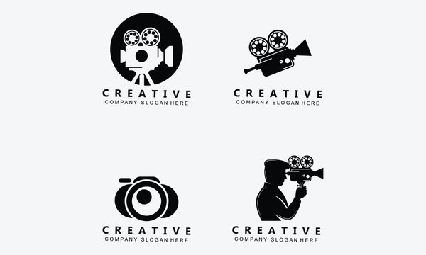 video camera, film player and recorder logo icon symbol Vector
