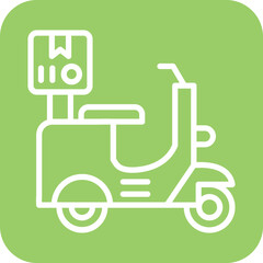 Delivery On Bike Icon Style