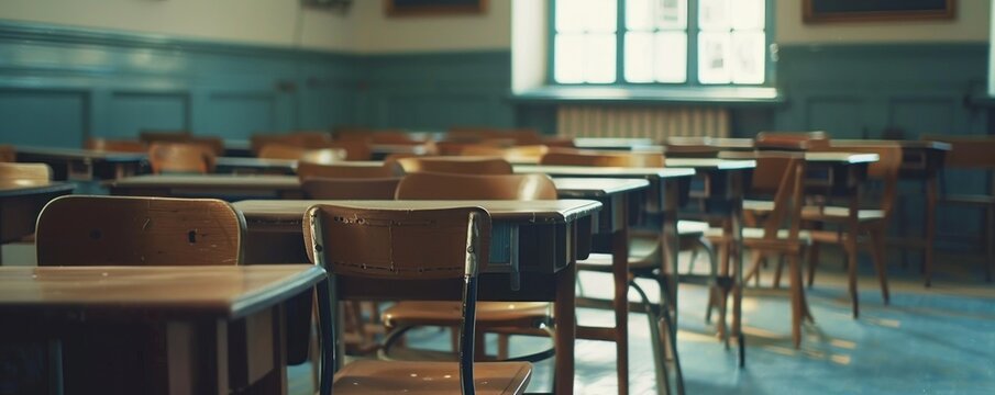 Empty large classroom.