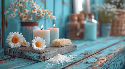 A Moment of Peace Among Candles and Flowers