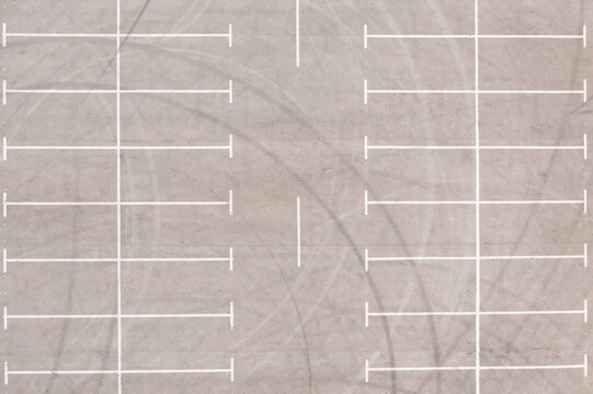 Empty parking lot from above.