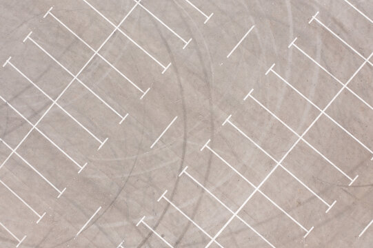 Empty parking lot from above.
