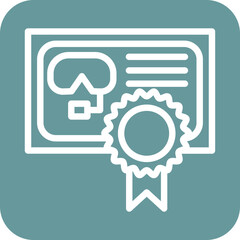 Diving Certificate Icon Style