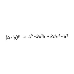 Hand drawn algebra math formula