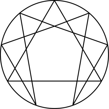 Enneagram sign. Personality. Vector Design Template.