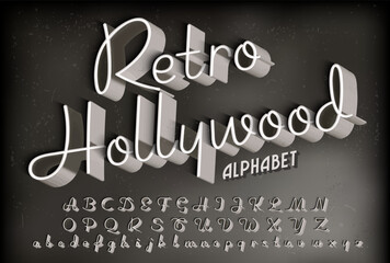 A classic 1940s style script headline in the style of vintage movie and newsreel title screens. © Mysterylab