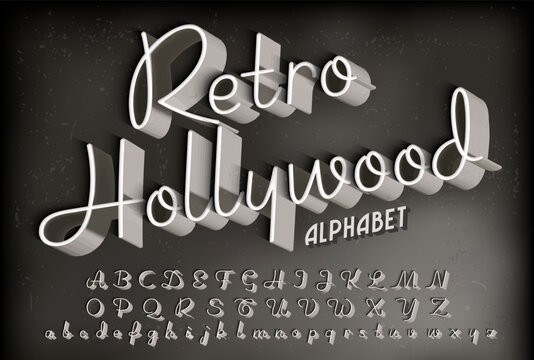 A classic 1940s style script headline in the style of vintage movie and newsreel title screens.