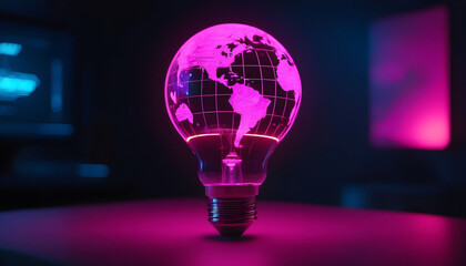 light bulb on purple