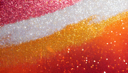 Shimmering Patriotism: Abstract Glitter Sparkle in Pink, White, and Orange