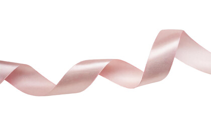 Pink ribbon. isolated on transparent background.