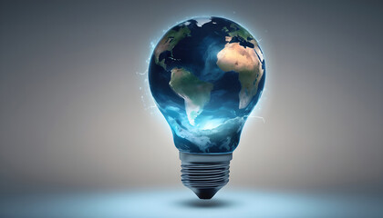 the world inside a light bulb concept