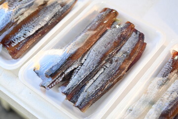 Korea traditional food. Half-dried Saury