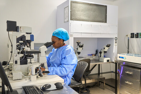 Embryologist working in a IVF clinic