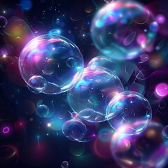 Abstract background with colorful bubbles. 3d rendering, 3d illustration.