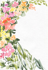 Watercolor floral ornament