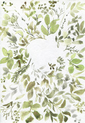 Watercolor greenery background
