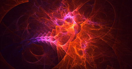 3D manual rendering abstract fractal electromagnetic background. Its not AI Generatd illustration.
