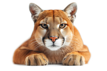 Obraz premium wild cat puma on a white background