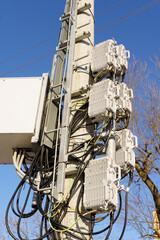 Tower With Multiple Wires and Attachments