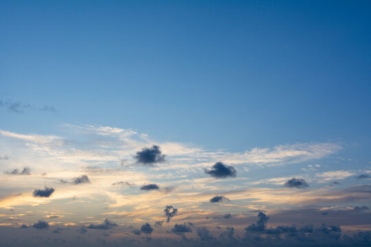 Small dark clouds at dawn