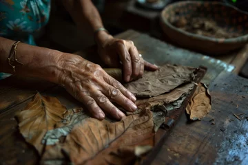 Fotobehang Cuban women make cigars © Kateryna Muzhevska