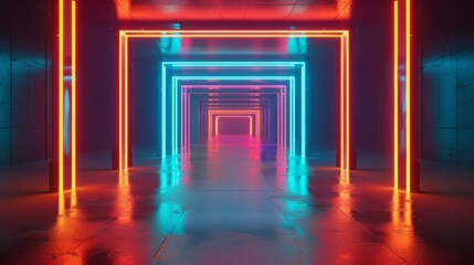 Geometric neon wallpaper