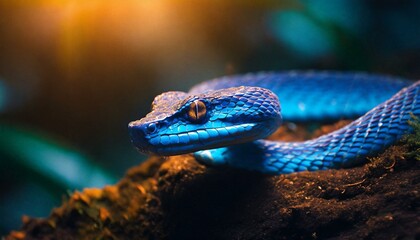 Cobalt Serpent: Capturing the Mystique of the Blue Viper in Wildlife Photography