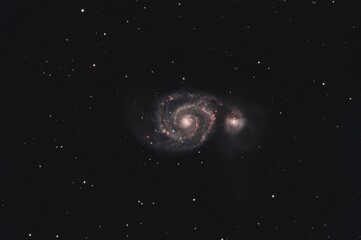 Galaxy Messier 51, also known as the Whirlpool Galaxy or NGC 5194 in the constellation Canes...