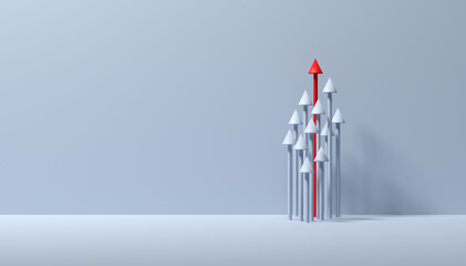 Competition, leadership and growth in business or education concepts.