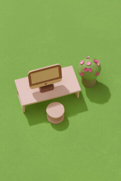 minimal office table desk. Minimal idea concept for study desk