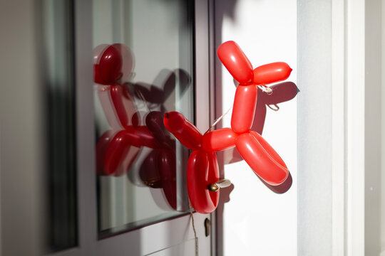 Balloon hanging from door handle