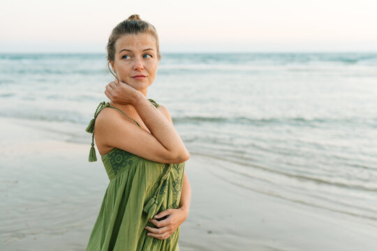 Woman enjoying time at the sea