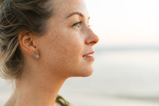 Natural beauty profile portrait