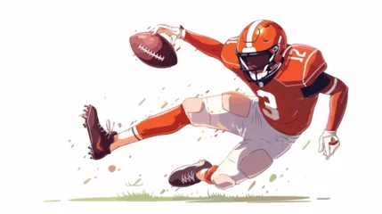 Fotobehang American football player kicking a ball. © Nobel