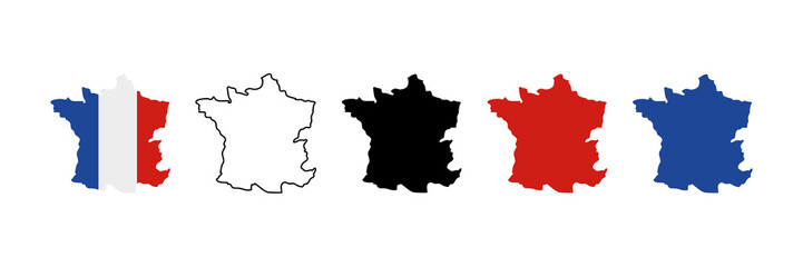France map icon set, France map isolated