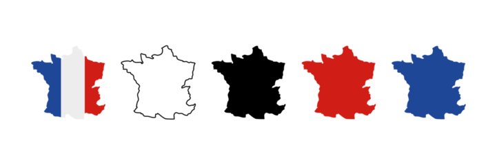 France map icon set, France map isolated
