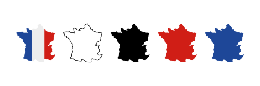 France map icon set, France map isolated