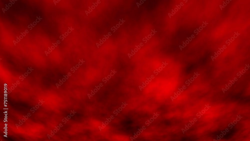 Poster animation of fast moving clouds on red sky